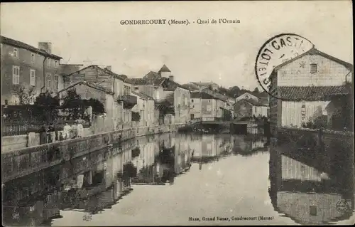 Ak Gondrecourt Meuse, Quai de l'Ornain