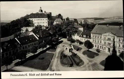 Ak Frauenstein Erzgebirge, Blick auf das Schloss und Ruine