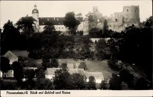 Ak Frauenstein Erzgebirge, Blick auf die Schloss und Ruine