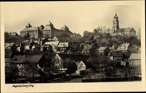 Ak Augustusburg Erzgebirge, Teilansicht, Kirche, Burg