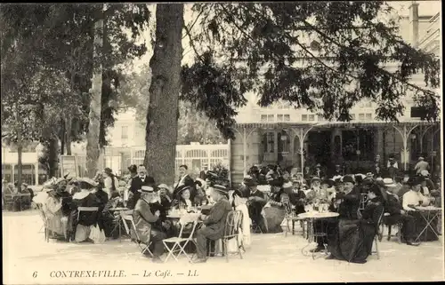 Ak Contrexéville Vosges, Le Café