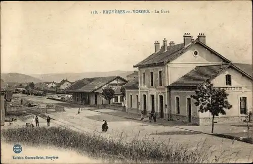 Ak Bruyères Vosges, La Gare