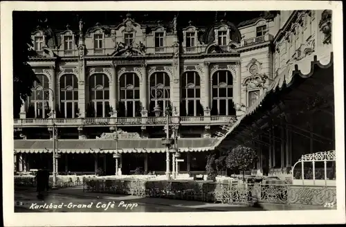 Ak Karlovy Vary Karlsbad Stadt, Grand Cafe Pupp