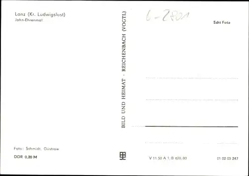 Ak Lanz in der Prignitz, Jahn-Ehrenmal
