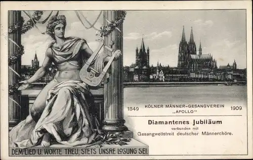 Ak Köln, Kölner Männer Gesangverein Apollo, Diamantenes Jubiläum 1849-1909, Gesangwettstreit