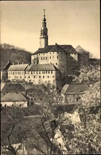 Ak Weesenstein Müglitztal in Sachsen, Schloss im Frühling