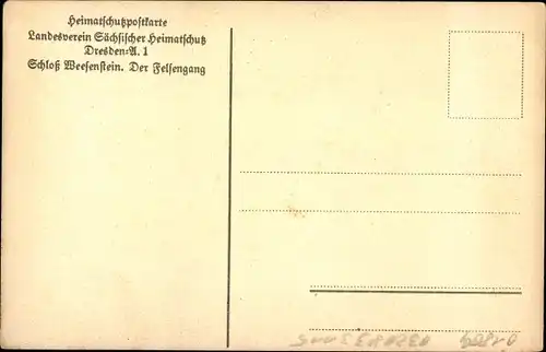 Ak Weesenstein im Müglitztal, Felsengang im Schloss, Torbogen