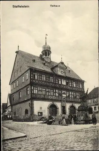 Ak Bad Staffelstein am Main Oberfranken, Das Rathaus am Markt