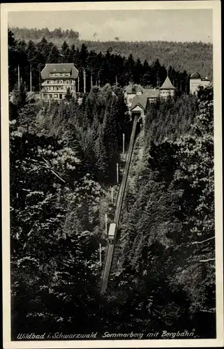 Ak Bad Wildbad im Schwarzwald, Sommerberg mit Bergbahn
