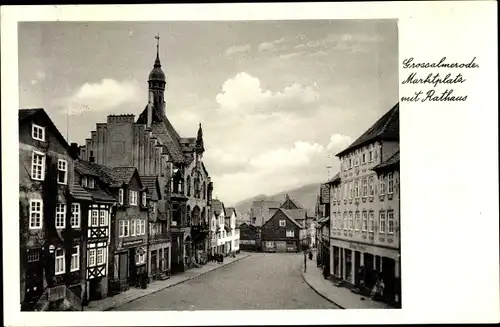 Ak Großalmerode in Hessen, Marktplatz mit Rathaus