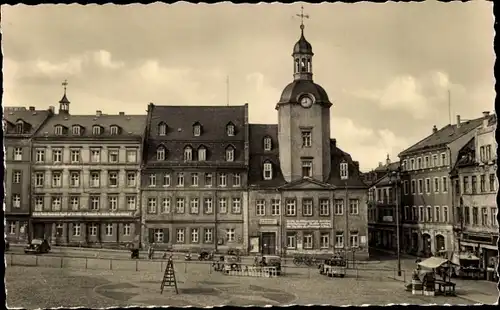 Ak Glauchau in Sachsen, Markt mit Rathaus