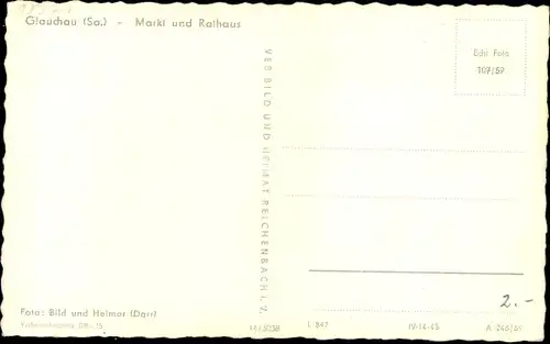 Ak Glauchau in Sachsen, Markt mit Rathaus