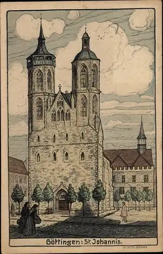 Künstler Ak Göttingen in Niedersachsen, St. Johannis