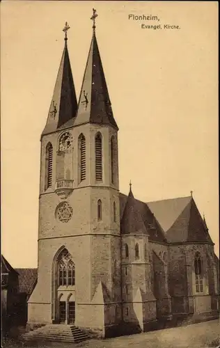 Ak Flonheim in Rheinhessen, Evang. Kirche