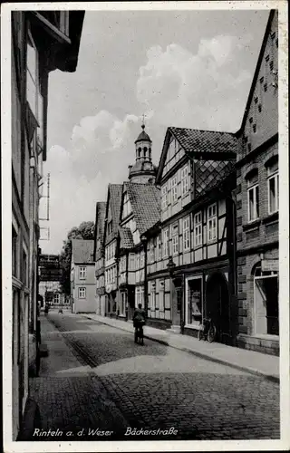 Ak Rinteln an der Weser, Bäckerstraße