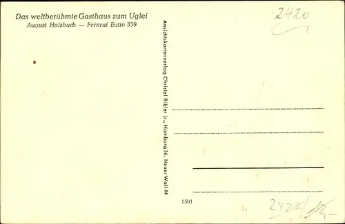 Ak Ukleisee Eutin Schleswig Holstein, Gasthaus zum Uglei