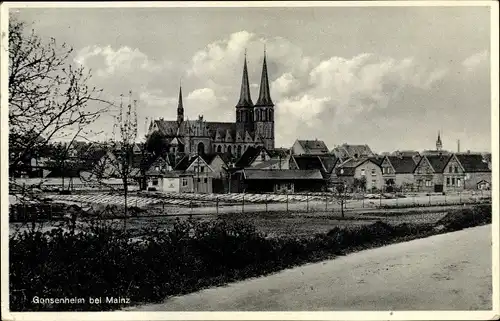 Ak Gonsenheim Mainz Rheinland Pfalz, Blick auf den Ort, Kirche
