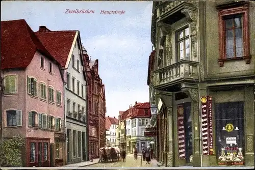 Ak Zweibrücken Rheinland Pfalz, Hauptstraße