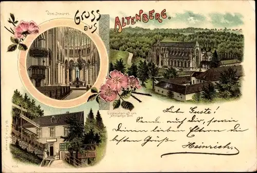 Litho Altenberg Odenthal Bergisches Land, Abtei Altenberg, Altenberger Dom, Gastwirtschaft