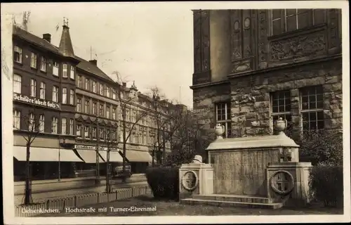 Ak Gelsenkirchen im Ruhrgebiet, Hochstraße, Turner Ehrenmal, Schilderfabrik