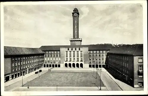 Ak Mor. Ostrava Ostrau Reg. Mährisch Schlesien, Nová radnice, Rathaus, Turmuhr