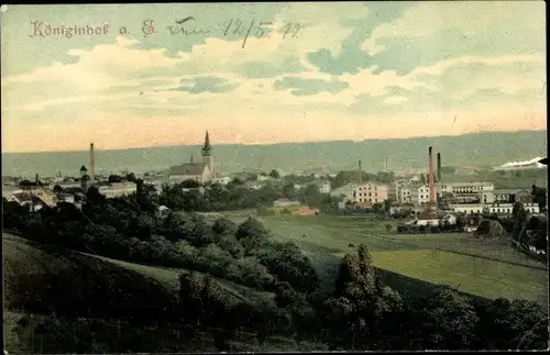 Ak Dvůr Králové nad Labem Königinhof an der Elbe Region Königgrätz, Gesamtansicht