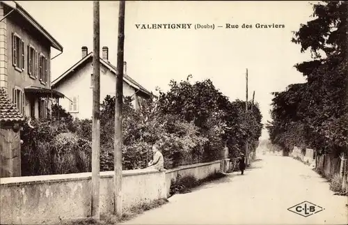 Ak Valentigney Doubs, Rue des Graviers