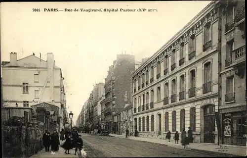 Ak Paris XV. Arrondissement Vaugirard, Rue de Vaugirard, Hopital Pasteur