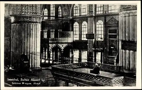 Ak Constantinople Konstantinopel Istanbul Türkei, Mosquee Ahmed, Interieur