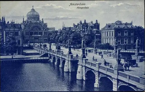 Ak Amsterdam Nordholland Niederlande, Hoogesluis, Hogesluis, Brücke