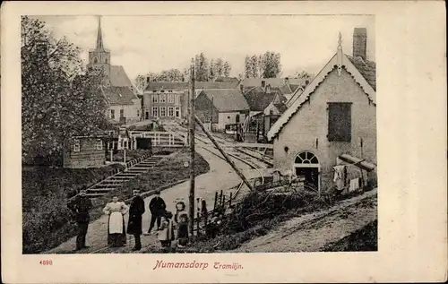 Ak Numansdorp Südholland Niederlande, Tramlijn, Ortsansicht, Kirche