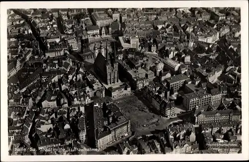 Ak Halle an der Saale, Stadtmitte, Fliegeraufnahme