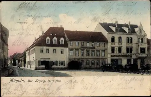 Ak Mügeln in Sachsen, Marktplatz