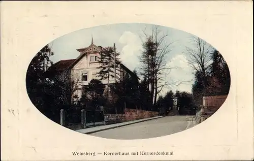 Ak Weinsberg im Kreis Heilbronn, Kernerhaus mit Kernerdenkmal