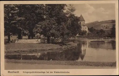 Ak Murrhardt in Württemberg, Kriegergedächtnisanlage bei der Walderichskirche