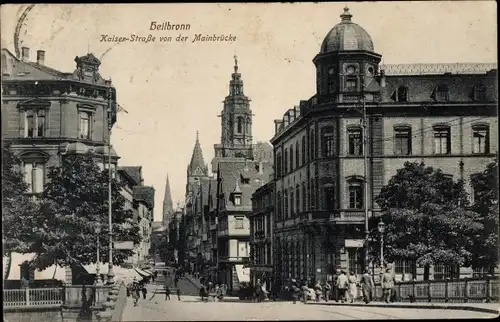 Ak Heilbronn am Neckar, Kaiser Straße von der Mainbrücke aus gesehen