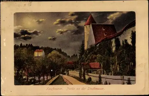 Ak Kaufbeuren an der Wertach in Schwaben, Partie an der Stadtmauer