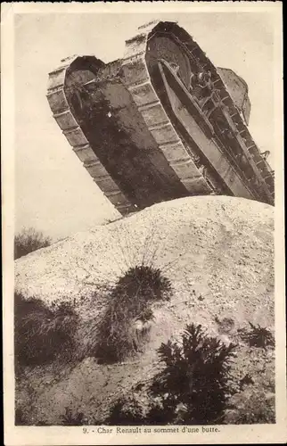 Ak Char Renault au sommet d'une butte, Panzer