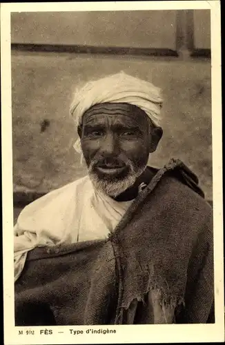 Ak Fes, Type d'indigene, Maghreb, Portrait