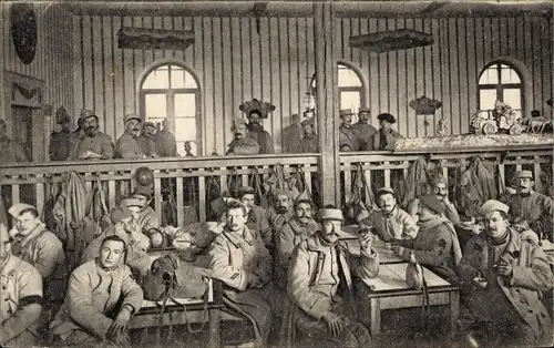 Ak Französische Soldaten im Quartier, I. WK