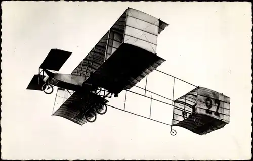 Ak Biplan, Flugzeug, Le Voisin, 1909