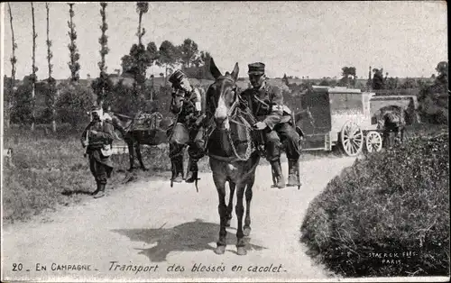 Ak En Campagne, Transport des blessen en cacolet