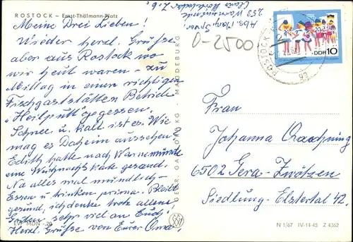 Ak Hansestadt Rostock, Ernst-Thälmann-Platz