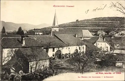 Ak Coinches Vosges, Vue générale, Eglise