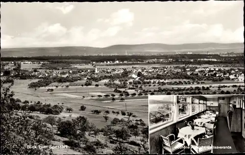 Ak Bergen Enkheim Frankfurt am Main,, Panorama, Spessart, Hotel Schöne Aussicht