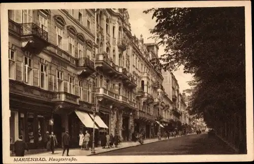 Ak Mariánské Lázně Marienbad Region Karlsbad, Hauptstraße