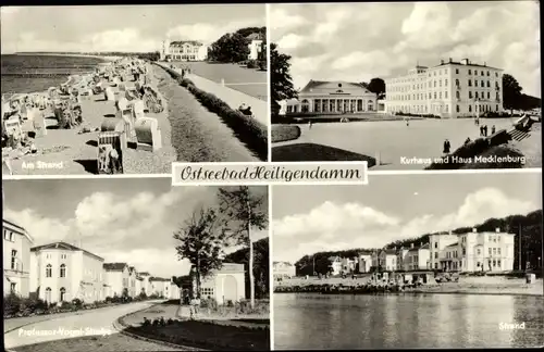 Ak Seebad Heiligendamm Bad Doberan, Strand, Kurhaus und Haus Mecklenburg, Professor Vogel Str.