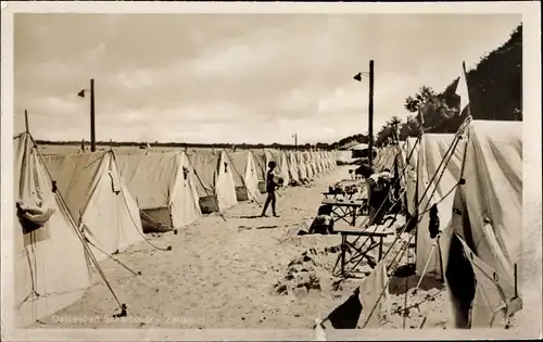 Ak Scharbeutz in Ostholstein, Ostseebad, Zeltstadt, Campingplatz am Strand