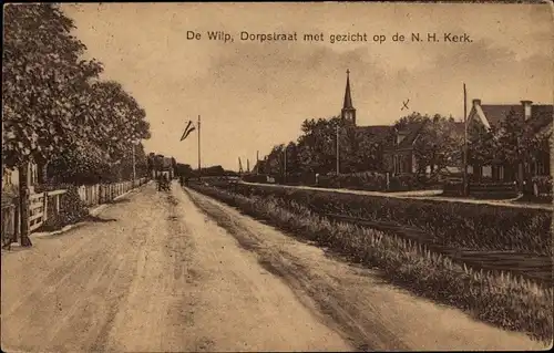 Ak Wilp Gelderland Niederlande, Dorpstraat met gezicht op de N. H. Kerk