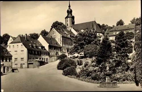 Ak Hohenstein Ernstthal in Sachsen, Markt mit Kirche